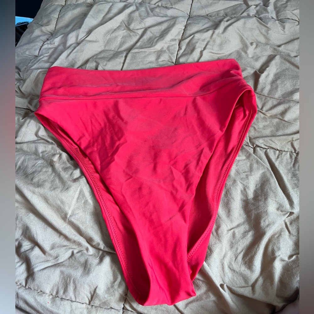 High waisted red cheeky bikini bottom from aerie. Size medium. New with tags